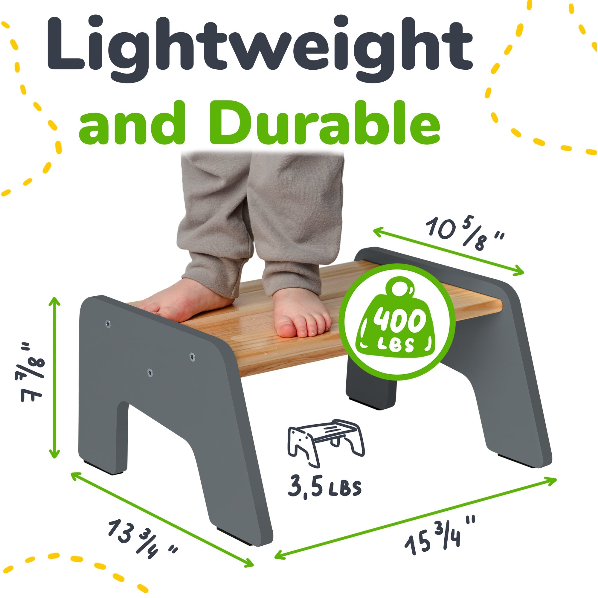 1-Step Wooden Stool for Kids