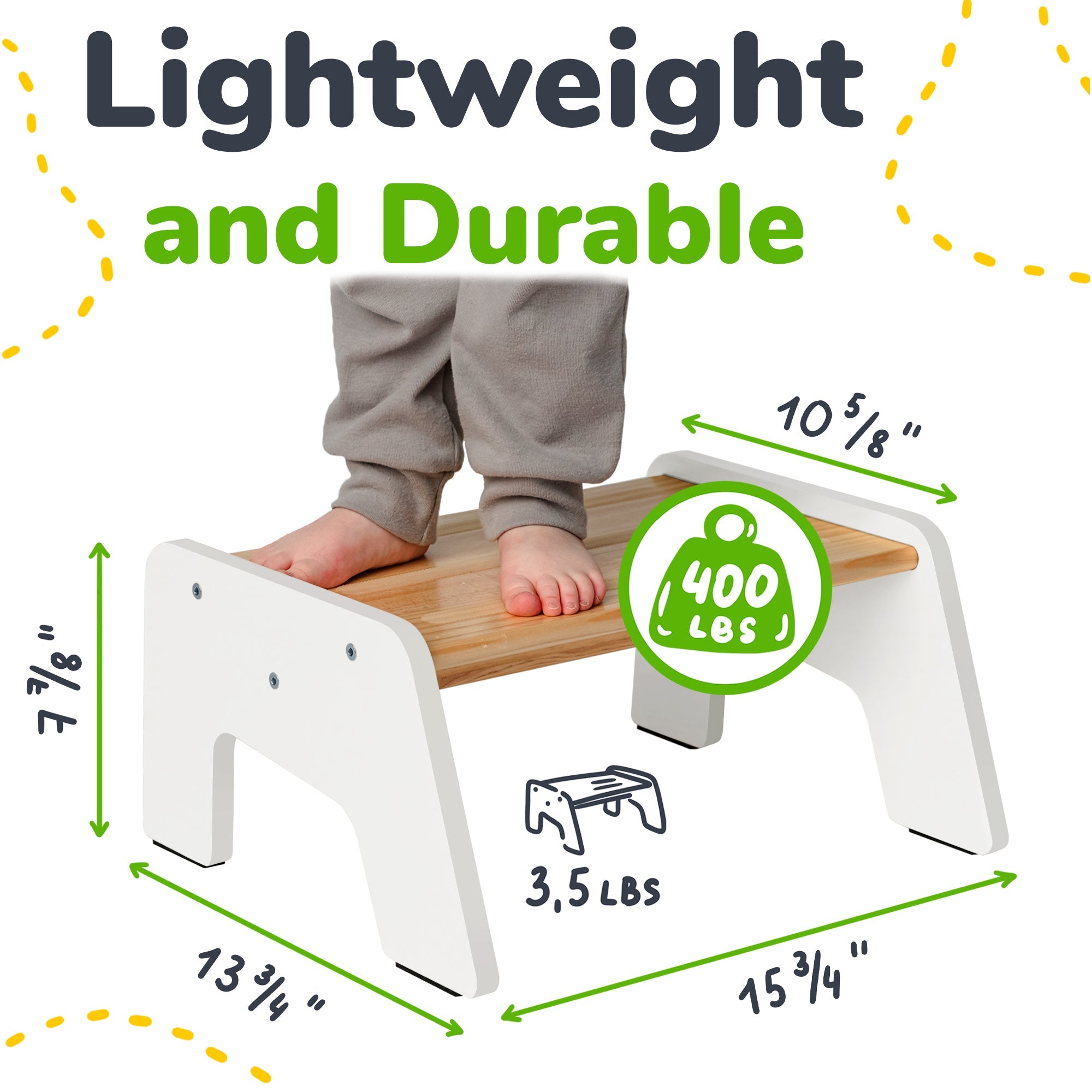 1-Step Wooden Stool for Kids
