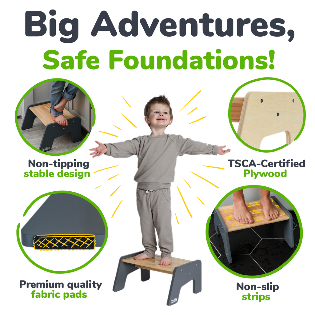 1-Step Wooden Stool for Kids