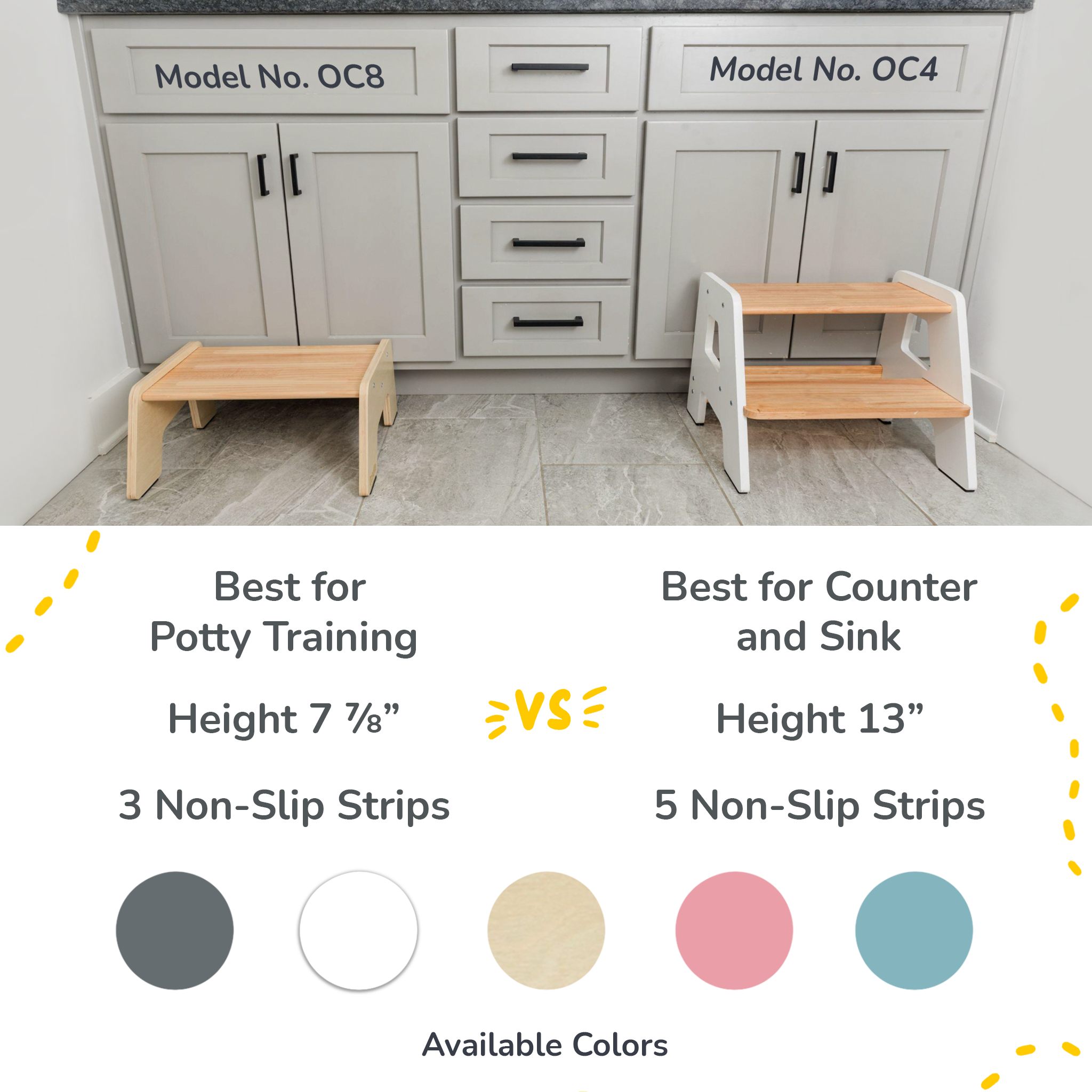1-Step Wooden Stool for Kids