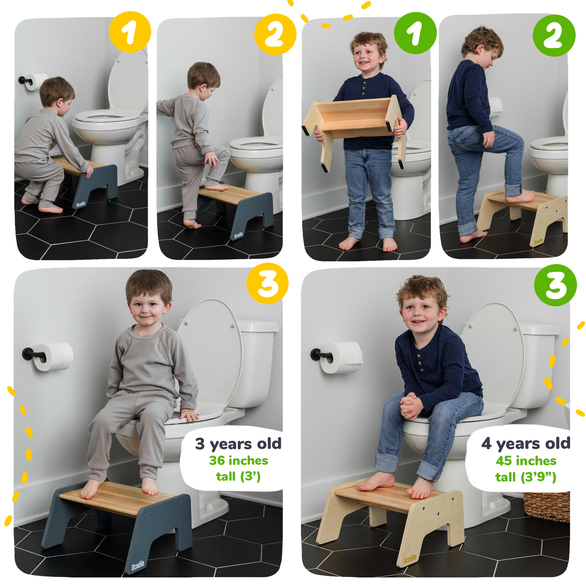 1-Step Wooden Stool for Kids